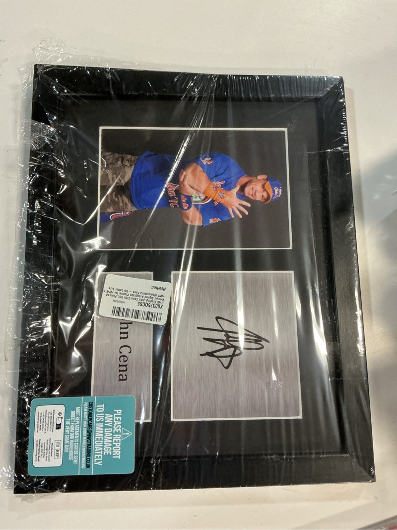 Condition photo showing Good Condition for HWC Trading John Cena Gifts USL Framed Printed Signed Autograph Picture for WWE & WWF Memorabilia Fans - US Letter Size Black Framed US Letter