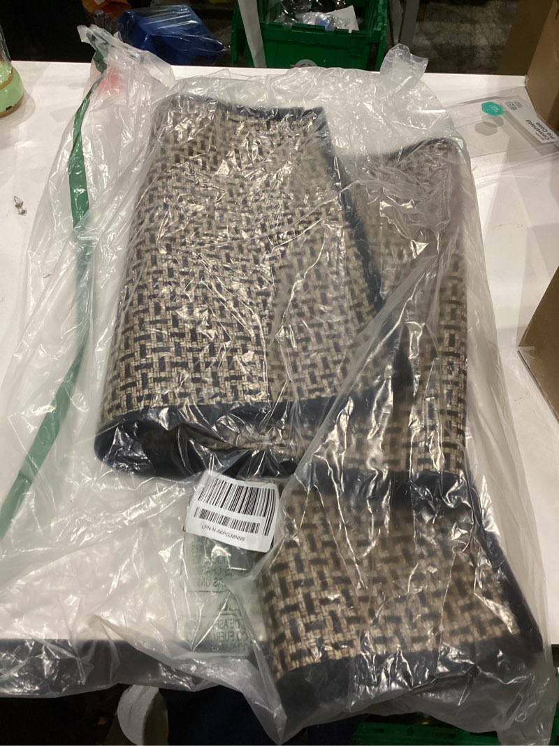 Condition photo showing Good Condition for Kitchen Rugs and Mats Non Skid Washable Set of 2 PCS, Absorbent Runner Rugs for Kitchen, Front of Sink, Kitchen Mats for Floor, 17.3"x 47"+17.3"x 29" (Black)