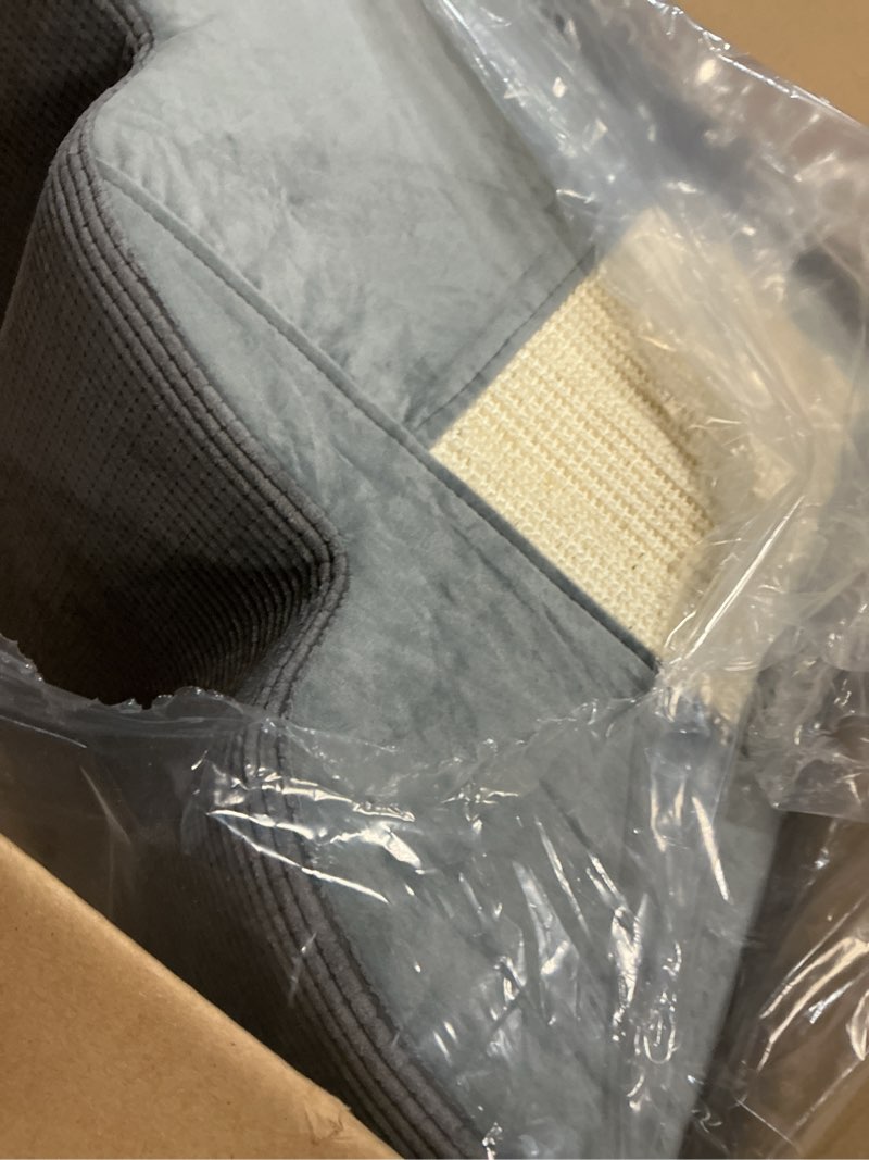 Condition photo showing Good Condition for Dog Stairs for Small Dogs, 4-Step Dog Ramp for Bed 19.7" H, Dogs Steps for Bed, Couch, Pet Stairs with Non-Slip Bottom Design, Cat Scratching, High Density Foam Portable Pet Steps, Indoor, Grey Fleece Grey 4 Steps