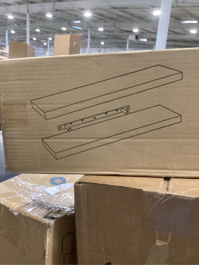 Condition photo showing New/Like New for BAYKA Floating Shelves Grey, 22.5 inches Rustic Wood Wall Mounted Shelves for Bathroom, Bedroom, Living Room, Kitchen, Hanging Shelf for Books/Storage/Decor (Gray,Set of 2) D. Grey - Industrial Edge Style 22.5inches