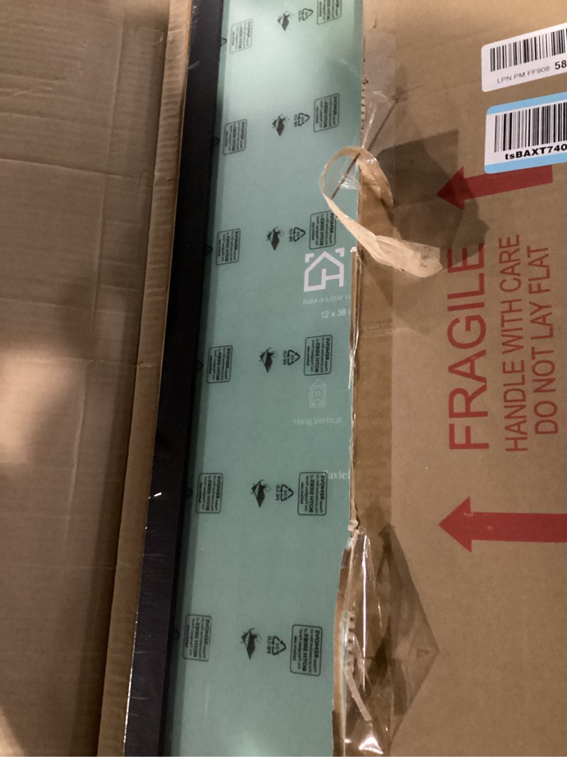 Condition photo showing New/Like New for LaVie Home 12x36 Picture Frame Black, Panoramic Picture Frame for Wall Decoration, Classic Black Minimalist Style Suitable for Decorating Houses, Offices, Hotels?1 Pack? 12x36 Black