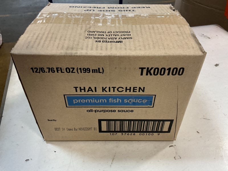 Condition photo showing New/Like New for (Best by:NOV/03/2026) Thai Kitchen Gluten Free Premium Fish Sauce, 6.76 fl oz (Pack of 12)