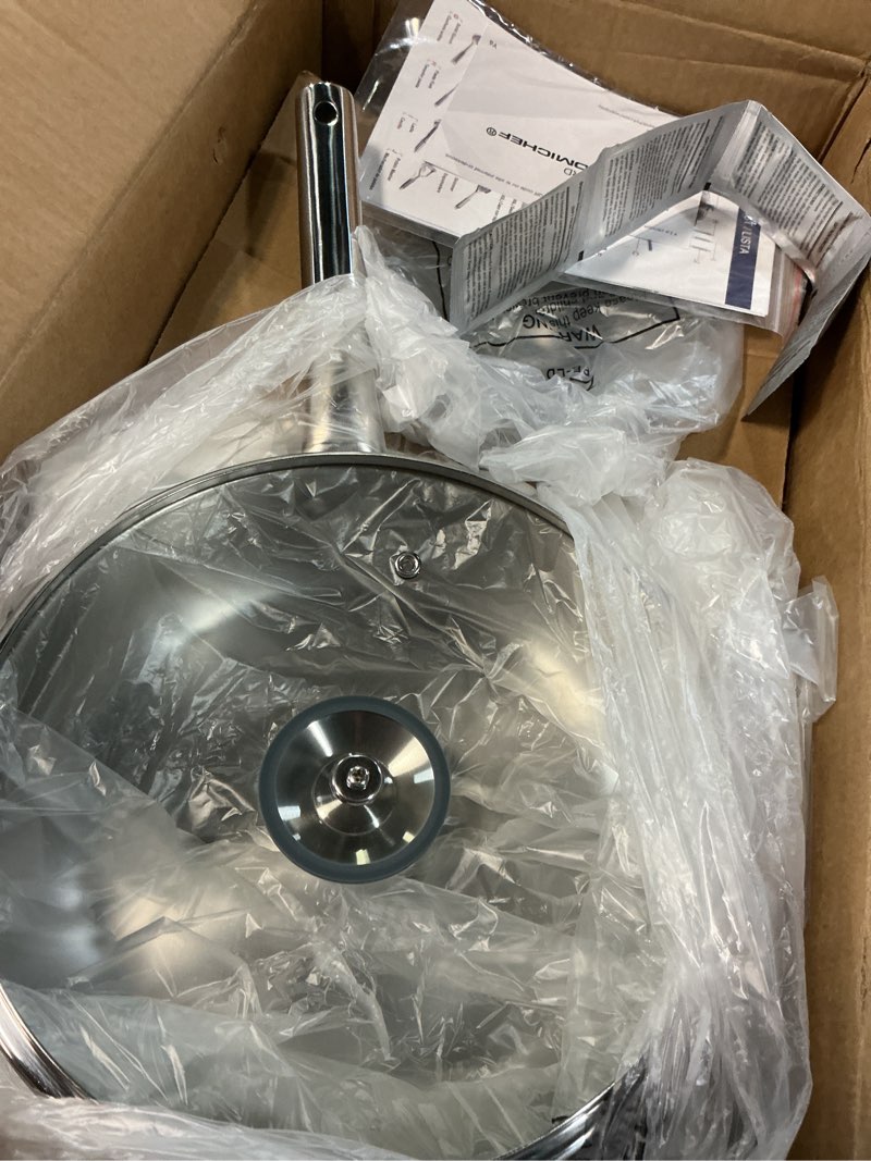 Condition photo showing Good Condition for homichef 14-piece nickel free stainless steel cookware set - nickel free pots and pans set - non-toxic, healthy induction cookware shiny silver - mirror polished - 6 years warrantv 14 pcs - 4mm thick 3-ply base