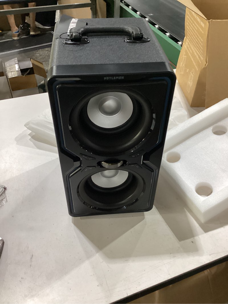Condition photo showing New/Like New for hotlemon large bluetooth speaker: 240w peak powerful loud sound with deep bass, 15h playtime, fast charge, tws, portable wireless speakers for outdoor, party, beach, backyard, home, outside (black)