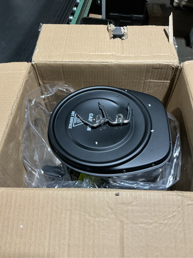 Condition photo showing As Is for NutriChef Countertop Vertical Rotating Oven - Rotisserie Shawarma Machine, Kebob Machine, Stain Resistant & Energy Efficient W/Heat Resistant Door, Includes Kebob Rack with 7 Skewers