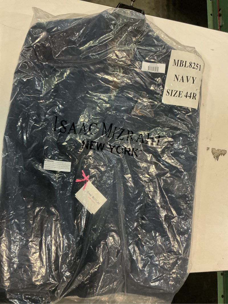 Isaac Mizrahi Men's Linen Blend Chambray Sport Jacket, Navy