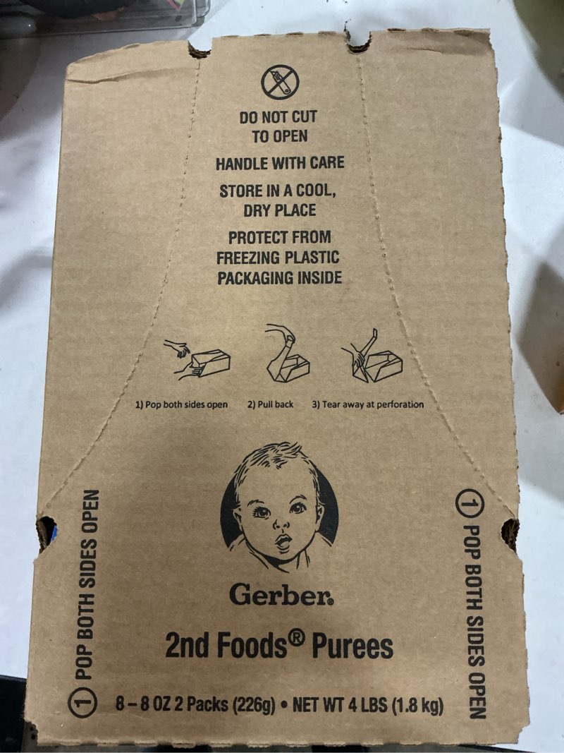 Condition photo showing New/Like New for Gerber 2nd Food Baby Food Apple Puree, Natural & Non-GMO, 4 Ounce Tubs, 2-Pack (Pack of 8)