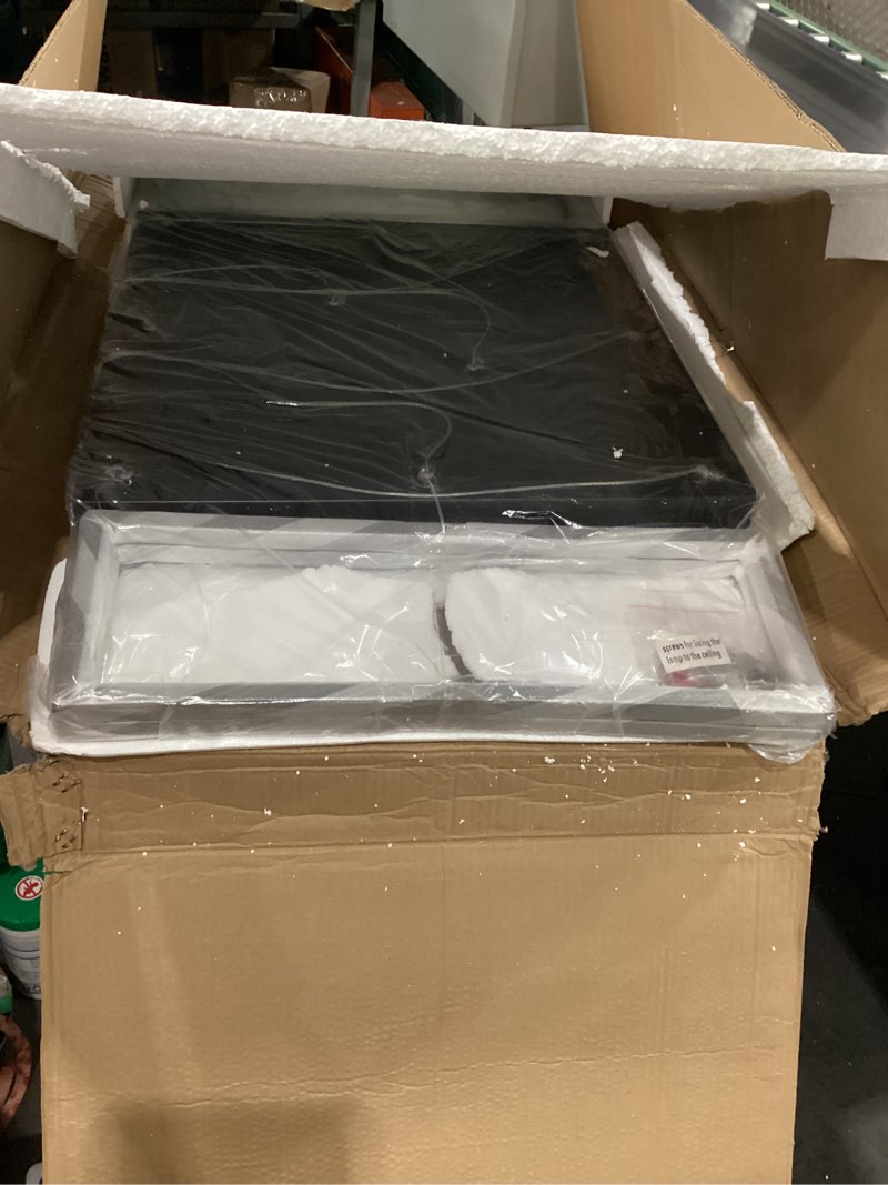 Condition photo showing Good Condition for GEADI Modern Foyer Chandelier for High Ceilings,10 Rectangle Dimmable Led High Ceiling Chandelier with Remote Control,Black Large Staircase Pendant Light Fixture for Entryway?3000-6500K? Black/10-Lights (Each frame is H23.62IN)