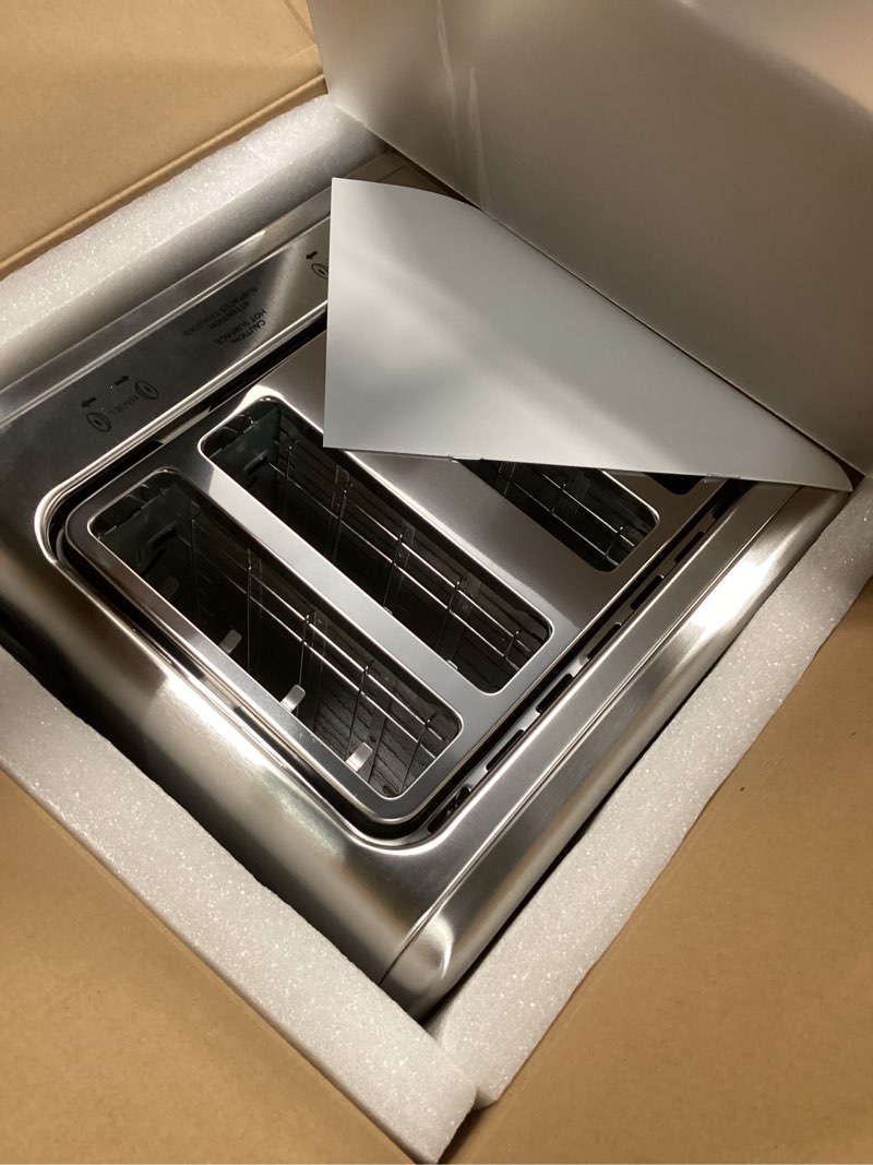 Condition photo showing Good Condition for Smart Toaster 4 Slice with Touchscreen & 1-Touch Memory for Family | Stainless Steel Extra-Wide Slots for 6 Bread Types & Toast Settings | Defrost Reheat & Single-Slice Modes Stainless Steel 4 Slots 4 Slice