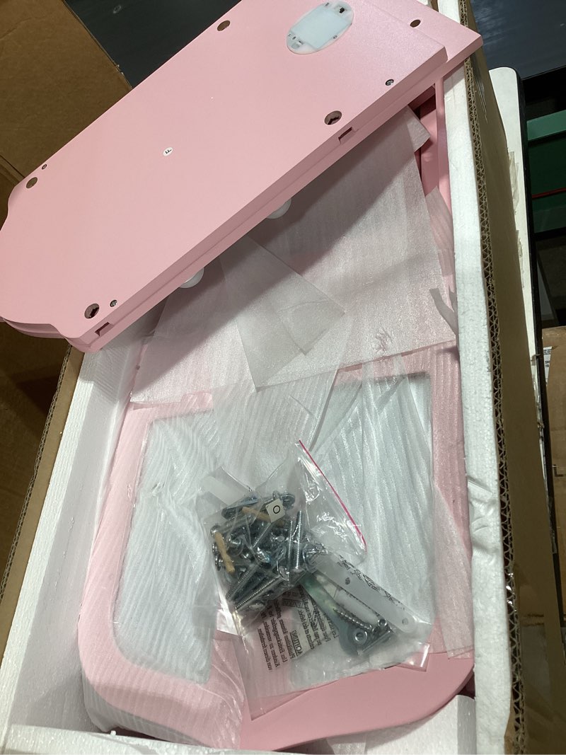 Condition photo showing Good Condition for garvee kids vanity with lighted mirror, little girls vanity table & stool, kids makeup with tri-fold mirror, drawer & storage grid for 3-9 yrs girls, pink