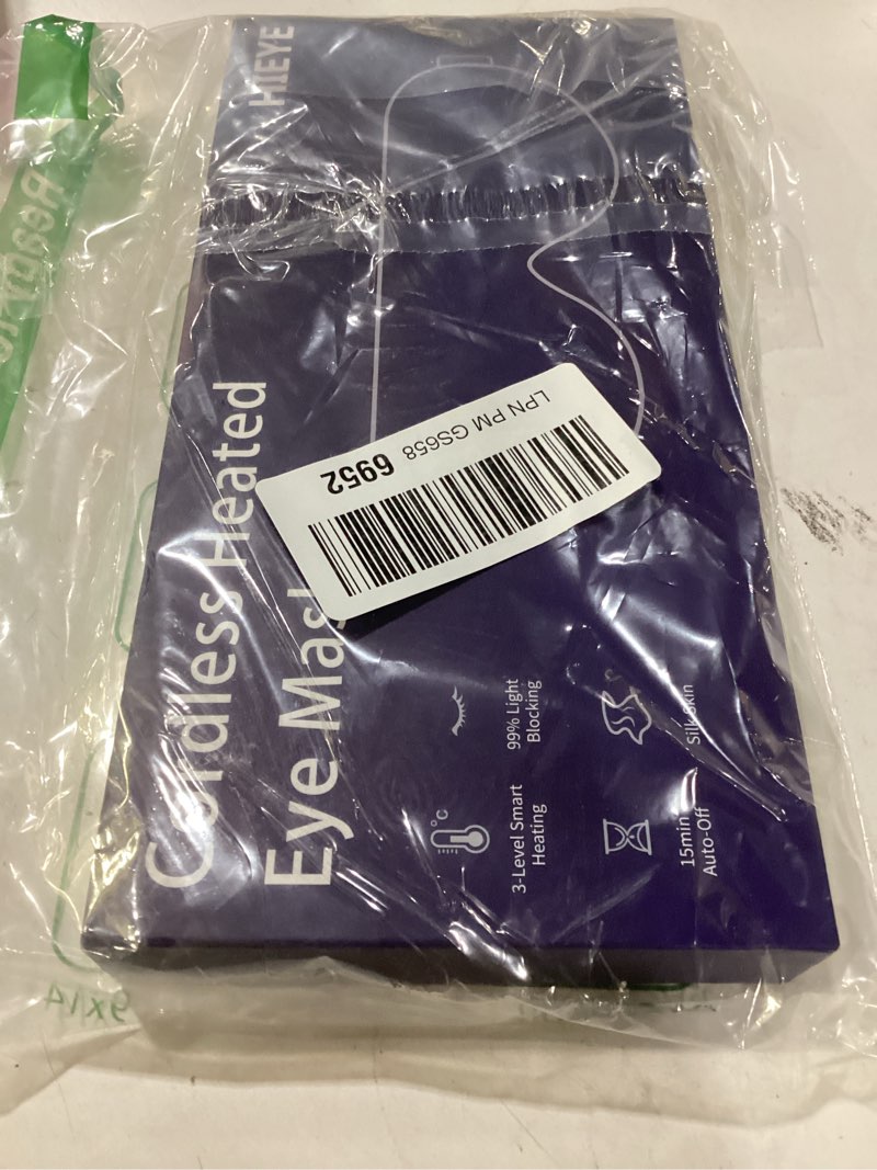 Condition photo showing New/Like New for cordless heated eye mask for dry eyes, electric warm compress for fast eye relief, rechargeable usb heat relax mask for sleep, blepharitis & stye relief