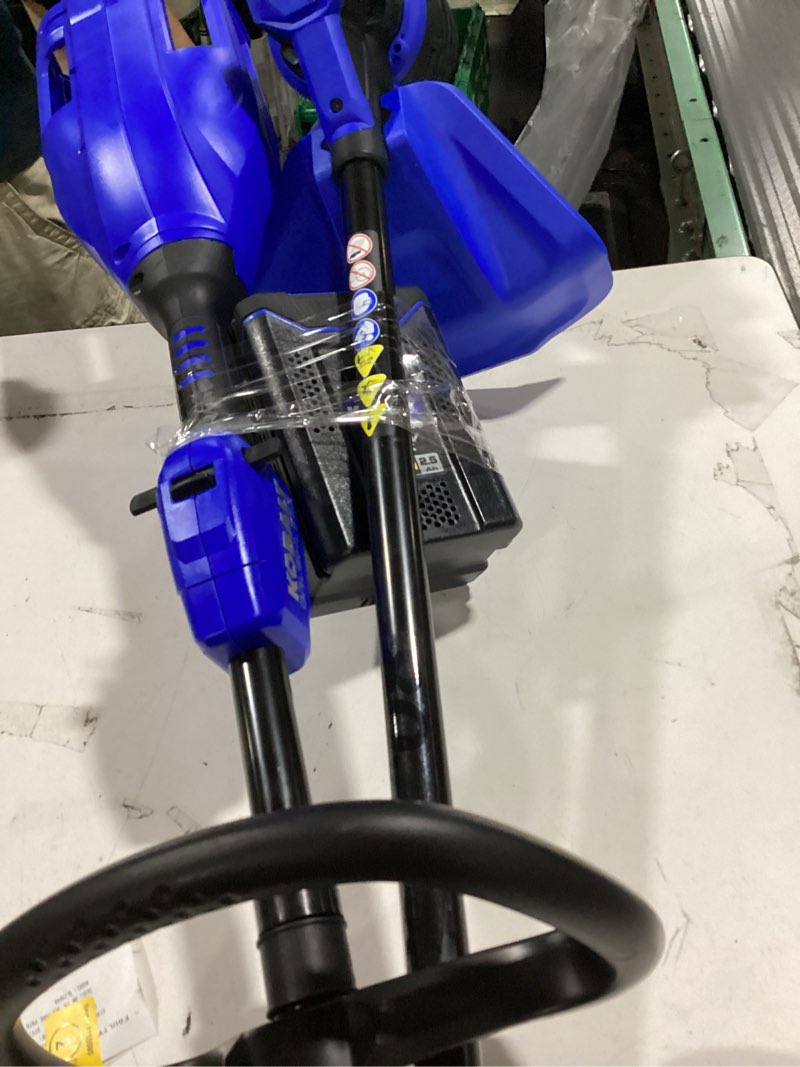 Condition photo showing As Is for kobalt 80-volt cordless battery string trimmer