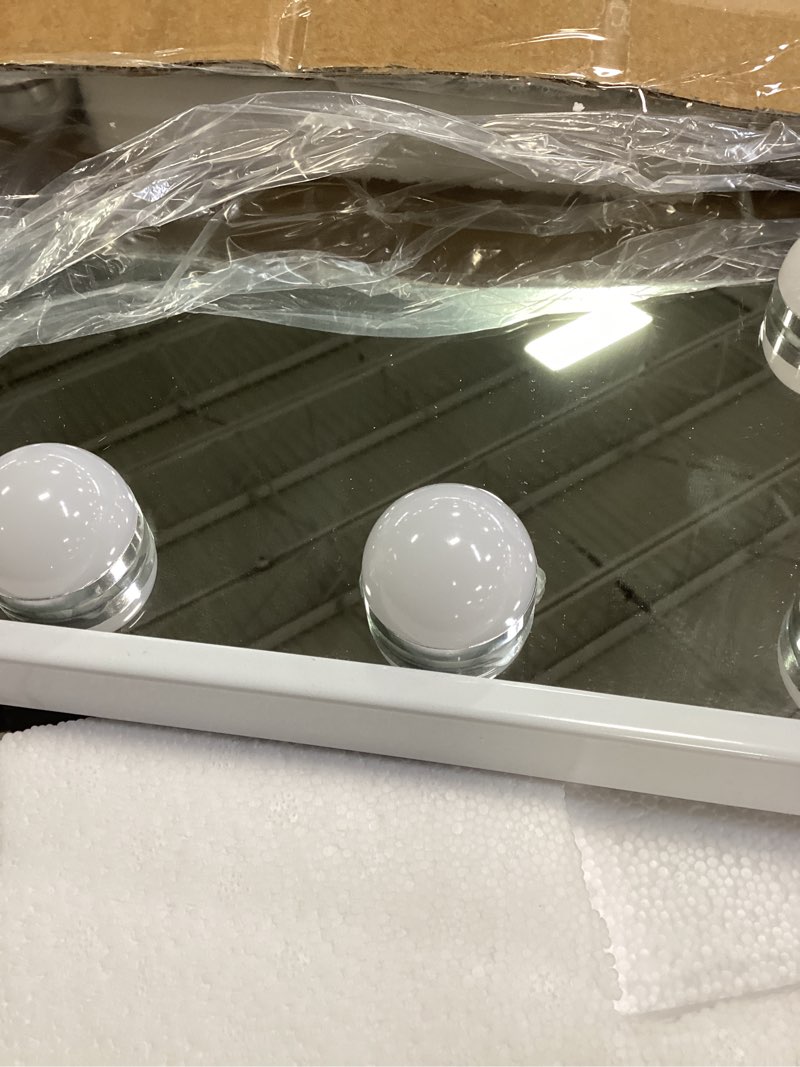 Condition photo showing Good Condition for Hansong Vanity Mirror with Lights Makeup Mirror with Lights 12 Dimmable Bulbs Hollywood Lighted Makeup Mirror Detachable 10x Magnification 3 Color Lighting Modes White