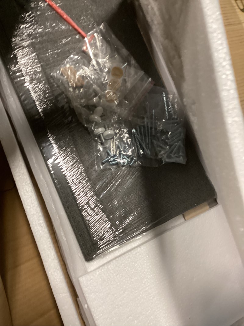 Condition photo showing Good Condition for TIQLAB Small L Shaped Computer Gaming Corner Desk with Power Outlets, Reversible Shelves for Study, Writing Table for Home, Office, Bedroom, Living Room, 40 inches, Black 40 Inch Black