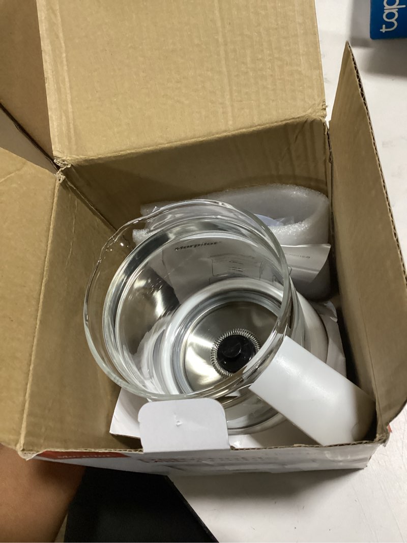Condition photo showing Good Condition for large electric milk frother and steamer, 16.9oz/500ml milk steamer and frother for latte or hot chocolate, dishwasher safe, bpa free, 6 functions, enjoy perfect milk froth in 2 min (white-glass)