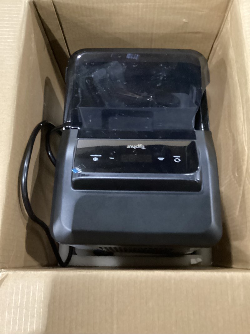 Condition photo showing As Is for (Lid damaged) Typhur Fast Nugget Ice Maker Countertop with Self-Cleaning Pump, 35lbs/24H Crushed Pebble Ice Machine with Pellet Ice, 8 Packs Cleaner, Dual Ice Scoops for Home, Kitchen, Party, RV, Stainless Steel Piano Black