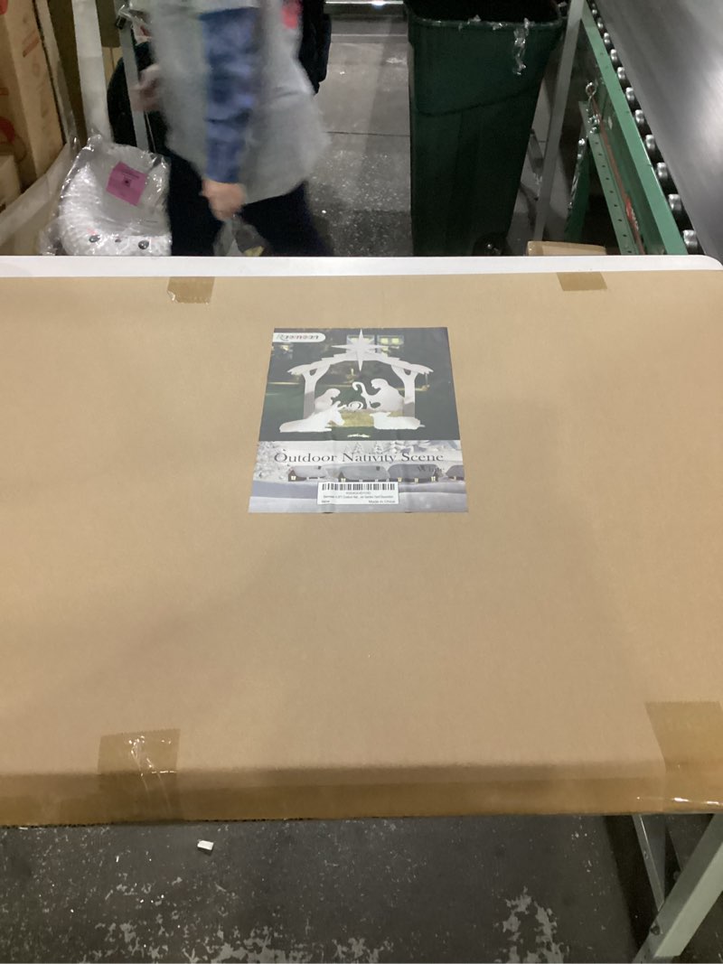 Condition photo showing New/Like New for 4.5FT Outdoor Nativity Scene, Weatherproof Yard Nativity Set for Christmas Outdoor Decor, Christmas Holy Family Lawn Garden Yard Decoration