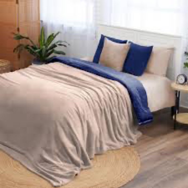 NORTHWEST Ashford Home Cozy Warmwell Blanket Moonlight Taupe Queen Size 90 x 90 inches