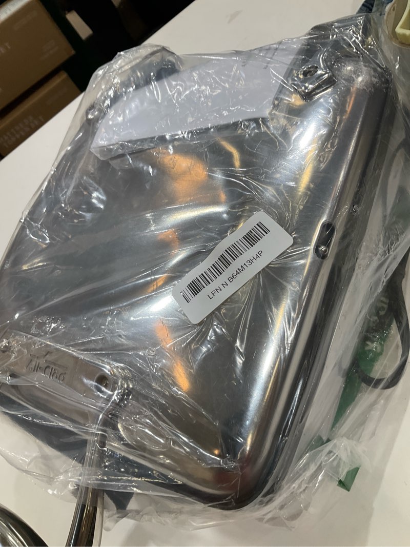 Condition photo showing New/Like New for All-Clad Stainless Steel Waffle Maker 4 Section, Thick Belgium Waffle Makers, Upright Storage 1600 Watts, Nonstick, 6 Browning Levels, Dishwasher Safe