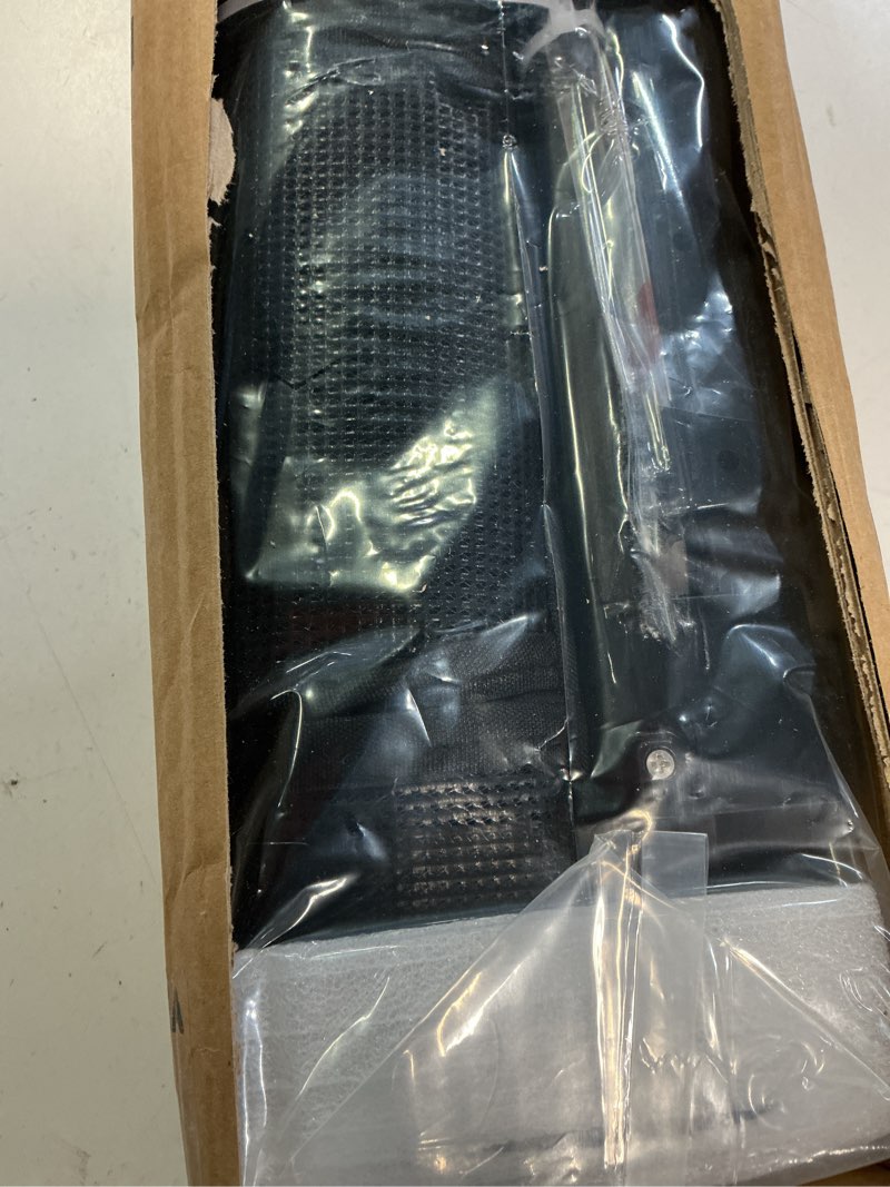 Condition photo showing New/Like New for reinforced 150” extra wide retractable baby gate with cat door 12.5ft outdoor pet gates for wide openings 37 inch tall retractable dog gates for doorways long pet gate indoor with cat door, black black reinforced 37" x 150"?with cat door?