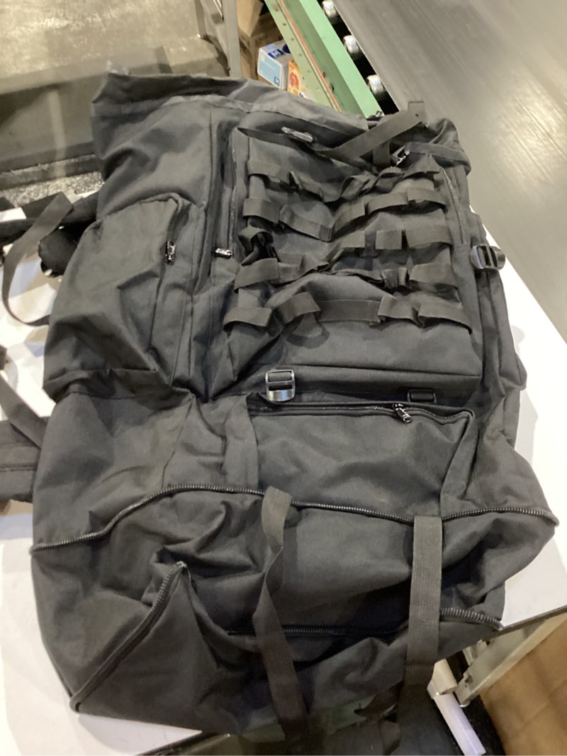 Condition photo showing Good Condition for 70L/100L Camping Hiking Backpack with Rain Cover, Expandable Large Military Tactical Backpack, Waterproof Molle Racksack Travel Backpacking Daypack for Climbing Trekking (Black)