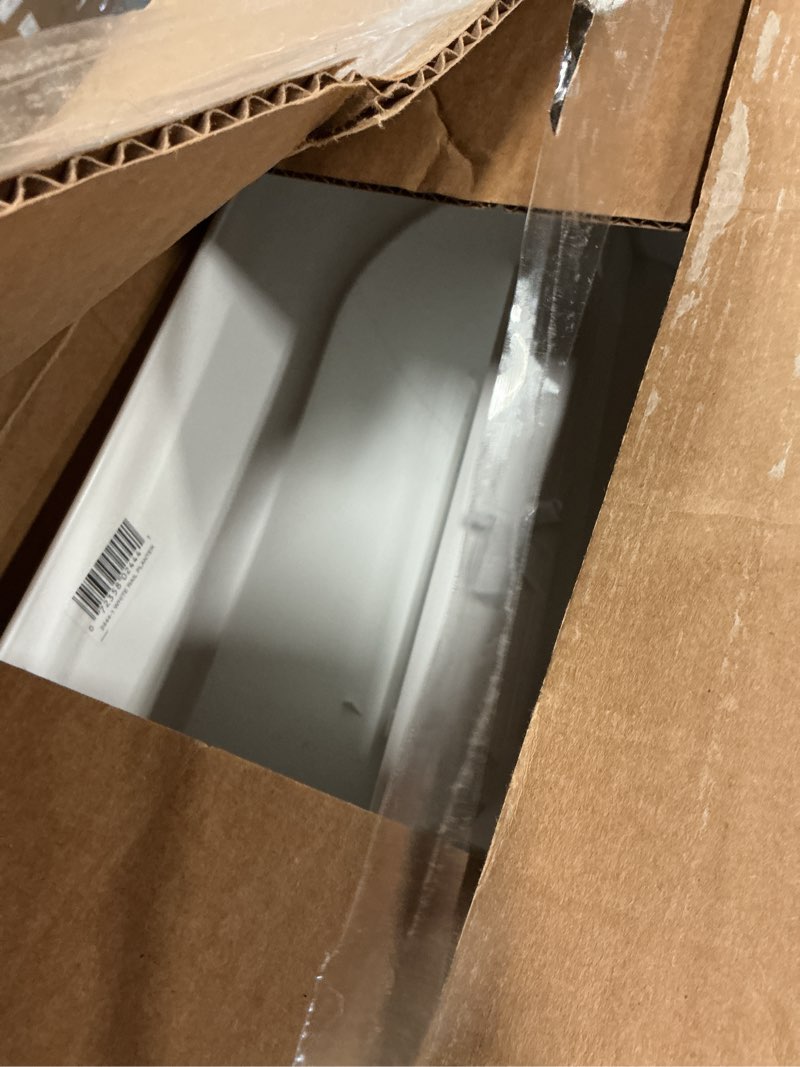 Condition photo showing Good Condition for bloomers railing planter with drainage holes – 24" weatherproof resin planter – polyethylene plastic - white white 24.3 × 10.5 × 9.5 inches