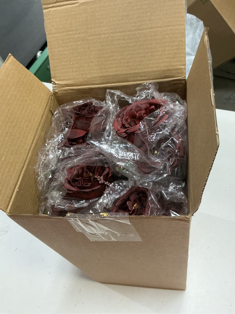 Condition photo showing New/Like New for 8 Bundles Artificial Peonies Flowers Boho Faux Flowers Arrangements Artificial Centerpiece Spring Bouquet Floral Wedding Decoration for Vase(Burgundy)
