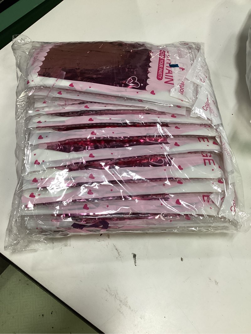 Condition photo showing New/Like New for 20 pack pink backdrop decorations - tinsel curtain party backdrop foil fringe birthday photo booth streamer backdrop pink theme bachelorette graduation decorations pink 39.4"w x 78.7"l (pack of 20)