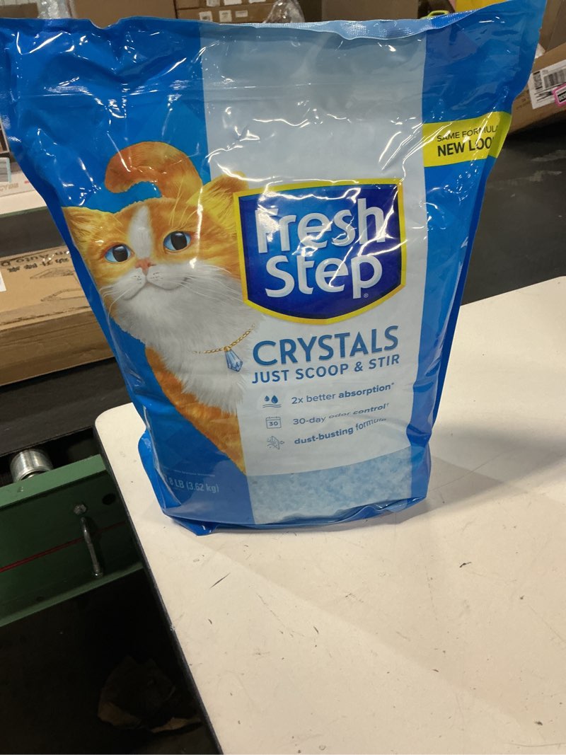 Condition photo showing New/Like New for fresh step crystals, premium cat litter, scented, 8 pounds (package may vary
