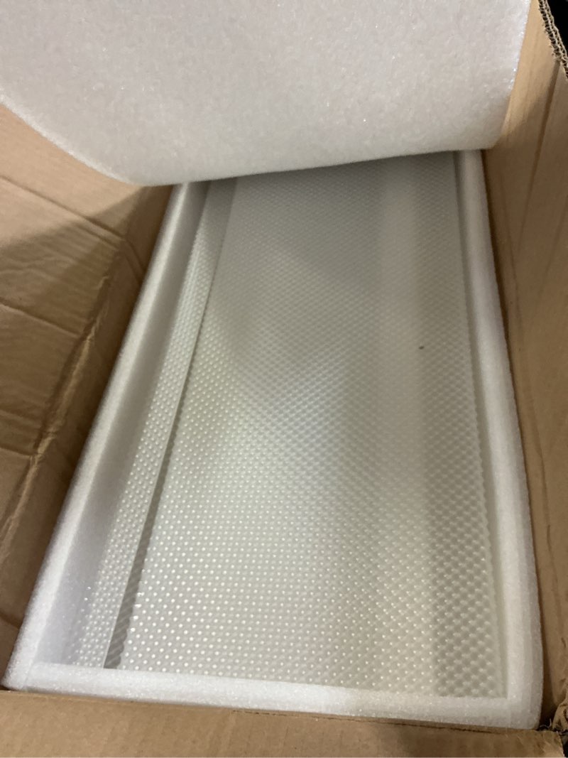 Condition photo showing Good Condition for 4 Pcs 48 Inch Fluorescent Light Fixture Covers Replacement Wrap Around Light Cover 4ft Two Bulb Replacement Lens Transparent Square Lenses for 4ft LED Ceiling, Home Kitchen Room