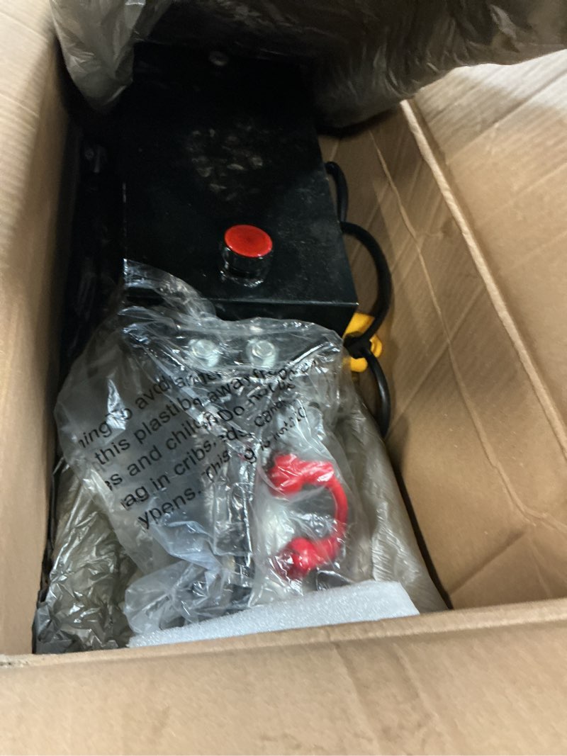 Condition photo showing As Is for DC HOUSE Electric Hydraulic Pump Unit Metal Reservoir for Dump Trailer (Double Acting 10 Quart) 10 Quart Double