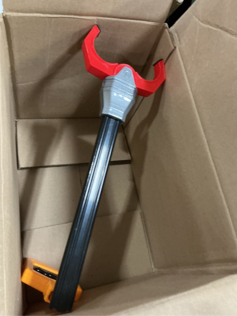 Condition photo showing As Is for plastic retro robot arm robotic pick up pinch tool kids toy