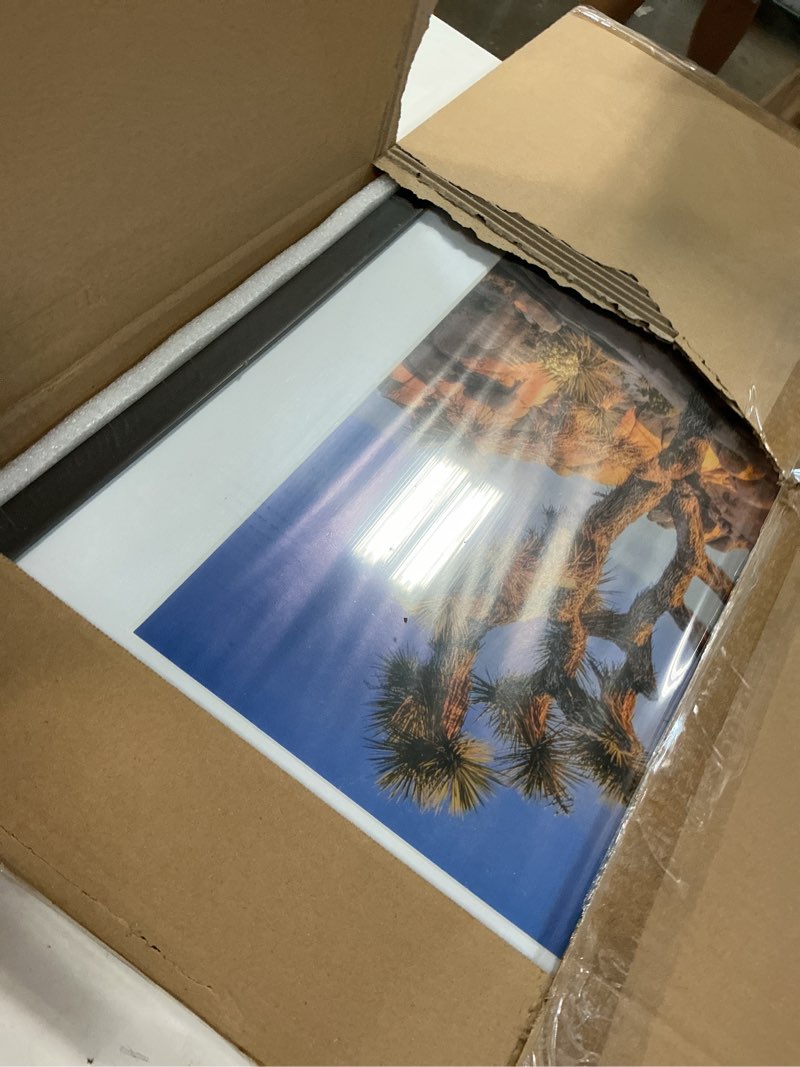 Condition photo showing Good Condition for art emotion 20x24 black solid wood handmade finishing seamless surface picture frame | real tempered glass | matted to 16x20 | fits 20x24 poster or 16x20 photo | wall mounting hardware included black 20x24 with 16x20 opening