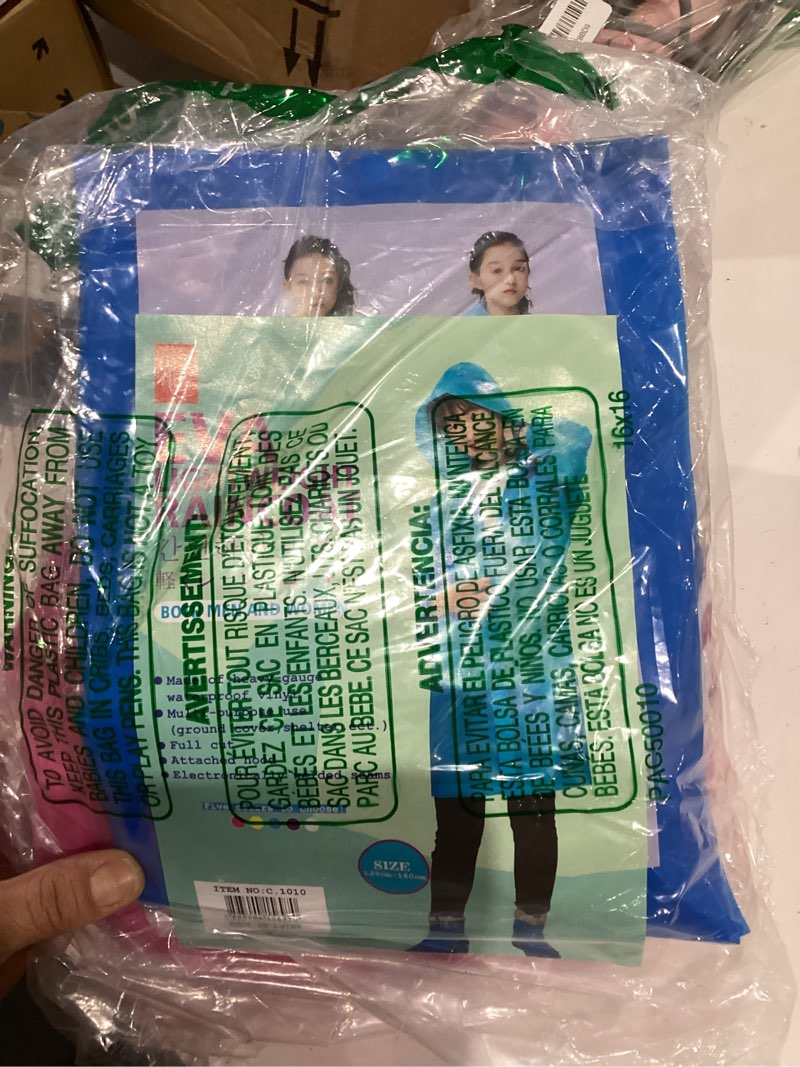 RUISHYY Raincoat Rain Ponchos for Kids (2 Pack), Reusable EVA Rain Coats Jackets with Hood for 6-13 