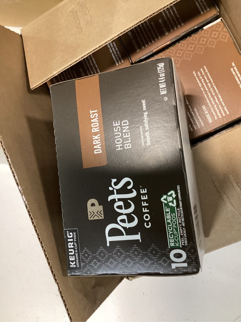 Condition photo showing New/Like New for Peet's Coffee, Keurig K-Cup Pods Variety Pack - Major Dickason's Blend, Big Bang, French Roast, Café Domingo, Organic Alma De La Tierra, House Blend, 60 Count (6 Boxes of 10 Pods) Bestsellers Variety Pack 10 Count (Pack of 6)