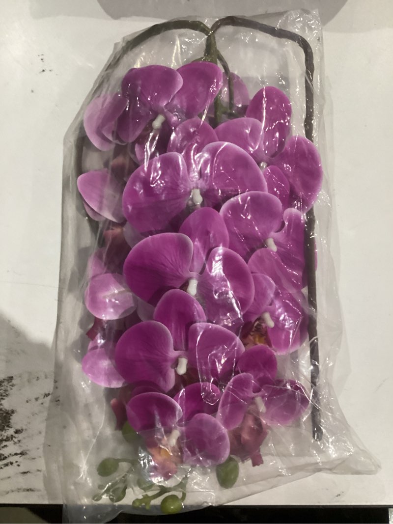 Condition photo showing New/Like New for DILATATA Blooming Phalaenopsis Orchid 31.5" Tall Real Touch Artificial Orchid with 9 Large Flowers Fake Orchids Artificial Flowers for Decoration Home Arrangement-Purple Orchids Flowers 2pcs Purple #21