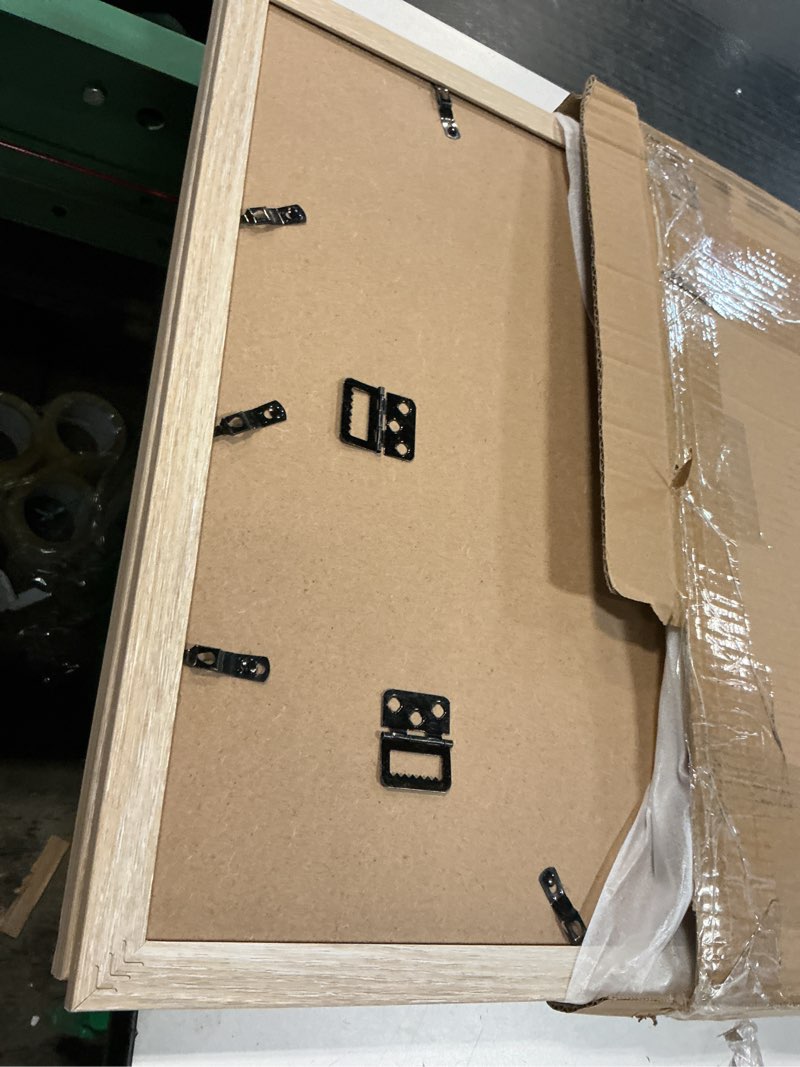 Condition photo showing As Is for 16x20 Picture Frame with Mat for 11x14 Set of 3, Natural Wood Grain 16x20 Frames for Wall Mounting (3 Pack, Natural) 16x20 - 3 pack Natural