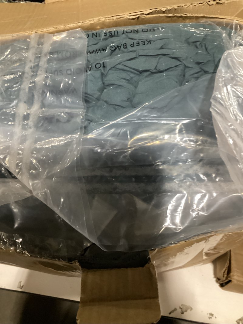 Condition photo showing New/Like New for Monbix Full Comforter Set - 7 Pieces Dark Green Bed in a Bag Full Size Bedding Sets with Comforters, All Seasons Down Alternative Comforter with Sheets,Pillowcases & Shams Blue Green 7Piece-Full(80”X90'')