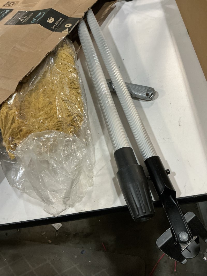 Condition photo showing Good Condition for 24 inch yellow commercial dust mop & floor sweeper with extendable handle – mop for hardwood, tile, and concrete floor cleaning yellow 24 x 5 inch
