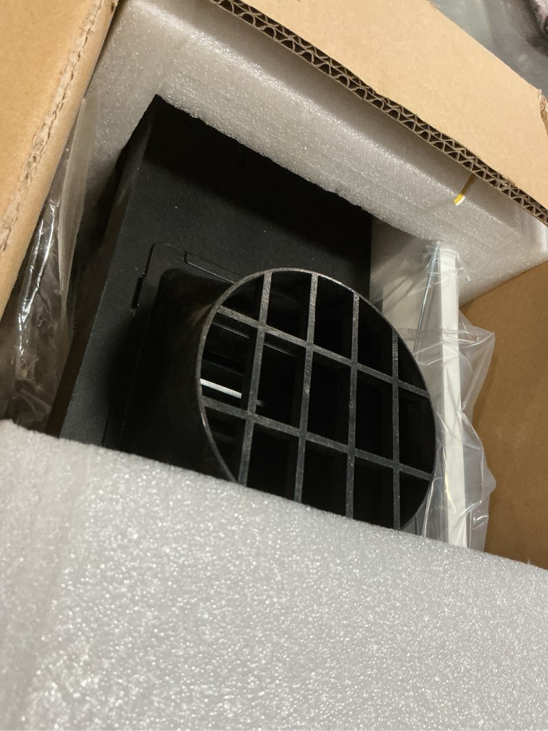 Condition photo showing As Is for 12" Bathroom Exhaust Fan with Light 160 CFM, Ultra Quiet 1.0 Sone, Metal Housing, Cutout 9.8"x9.8", 4 Inch Duct, 6500K 1200Lm LED Light Bath Ceiling Vent Fan for Bathroom Ventilation Black 160CFM