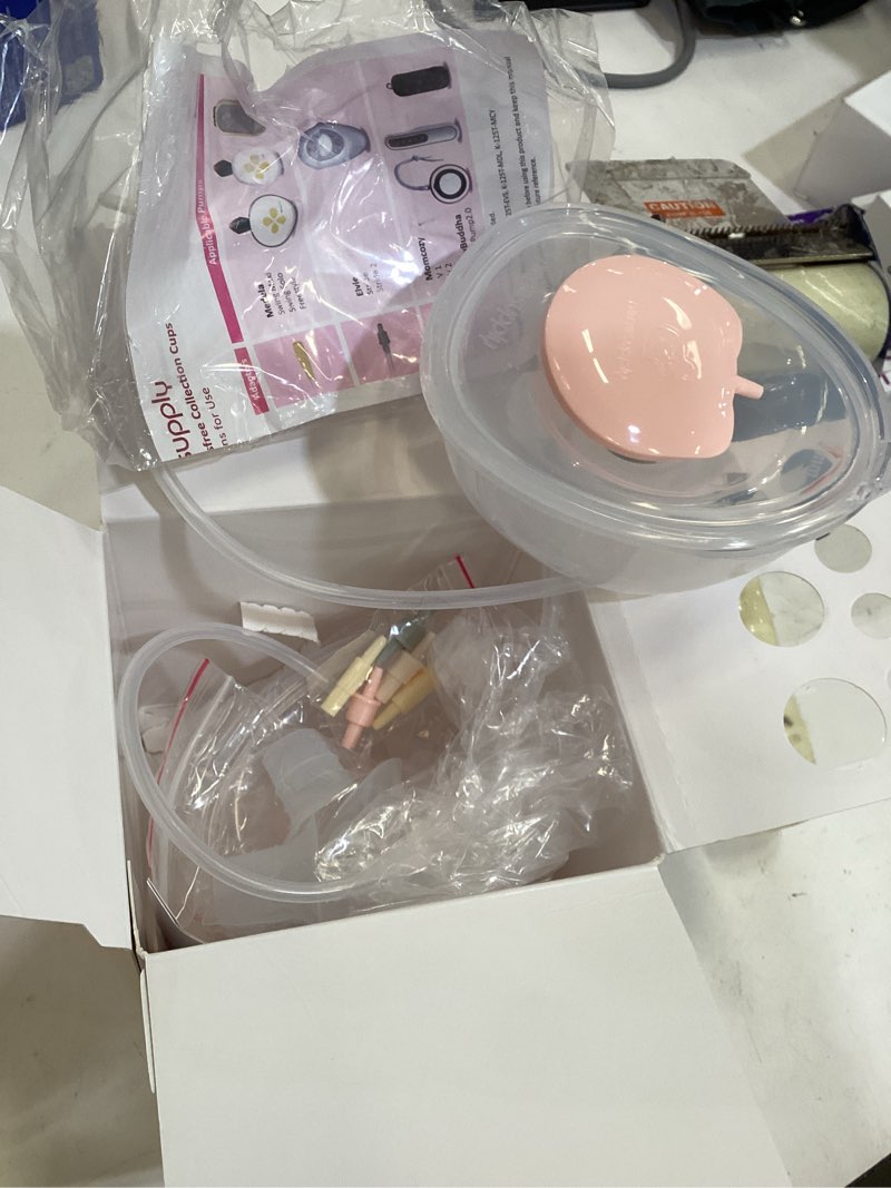 Condition photo showing As Is for nenesupply handsfree wearable breast milk collection cups compatible with spectra s1 s2 baby buddha momcozy v1 lansinoh pumps 24mm silicone flanges replacement for spectra pump parts 19mm 21mm inserts 24mm handfree collection cup