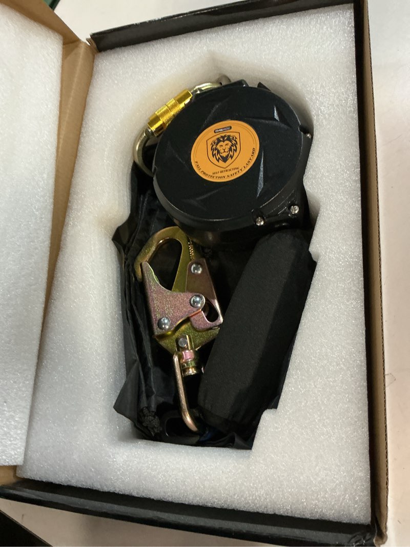 Condition photo showing New/Like New for fall protection safety lanyard - 11ft self retracting fall arrest lifeline roofing construction gear osha/ansi compliant