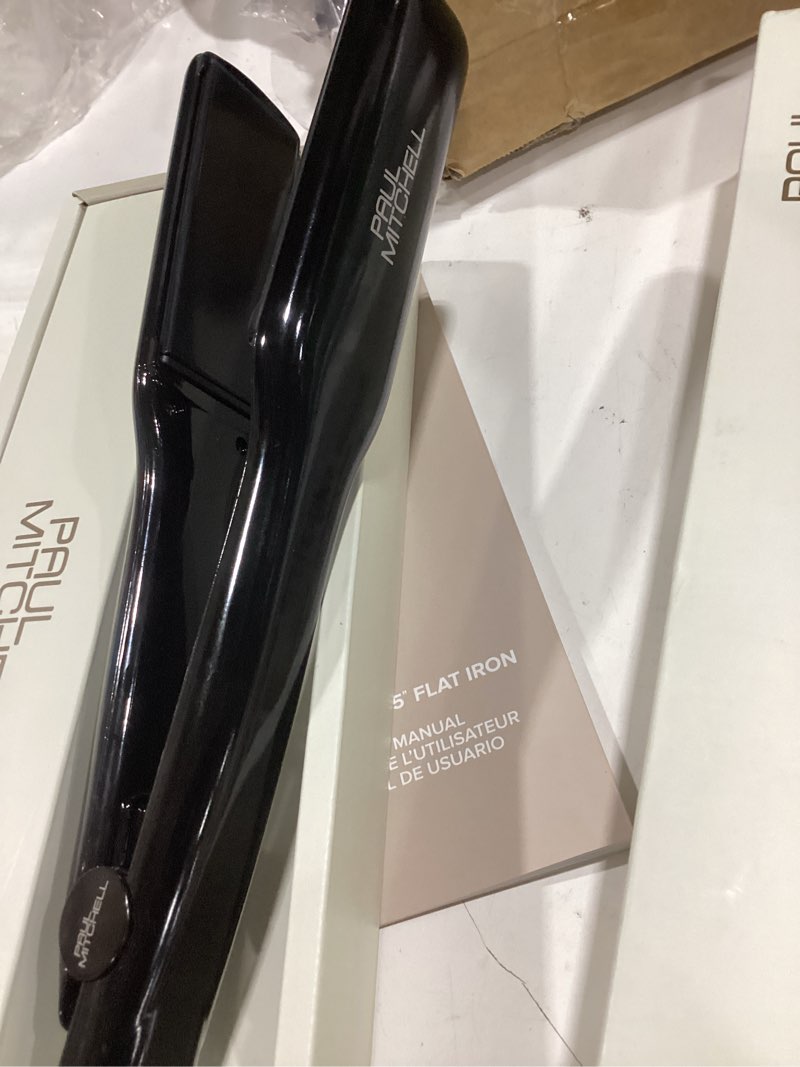 Condition photo showing Good Condition for paul mitchell smooth+ ceramic flat iron, adjustable heat settings, for smoothing + straightening 1.5" cerashine ceramic plates, black