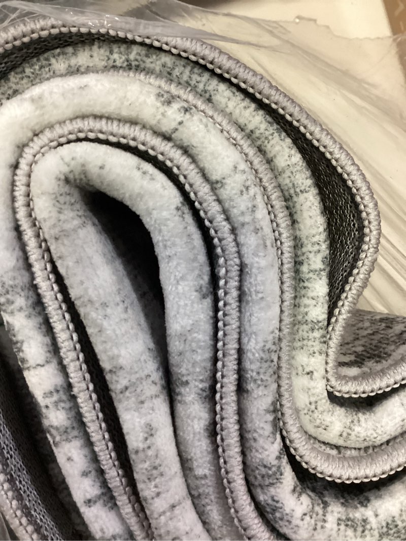 Condition photo showing As Is for berthmeer 2  x 6  abstract hall runner rugs non-slip  gray