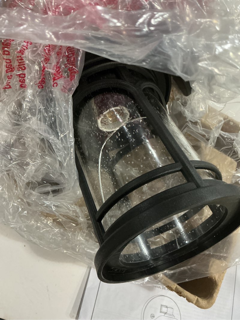 Condition photo showing As Is for Quoizel Kessel 1 -Light 11.25-in H Matte Black Hardwired Outdoor Wall Light one_size | LWS5007B