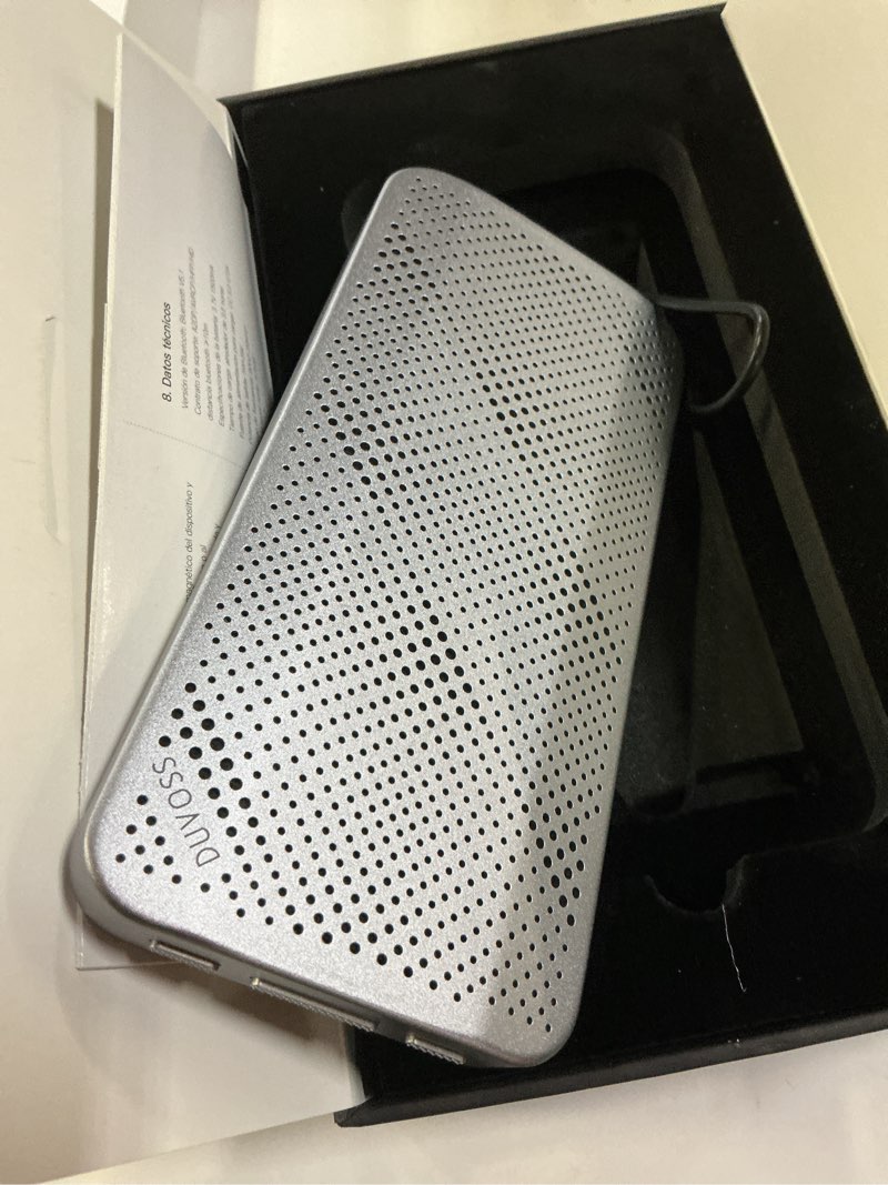 Condition photo showing As Is for bluetooth speaker, 0.65" ultra thin portable magnetic speakers, loud&clear sound, ip67 waterproof dustproof, bluetooth 5.1, tws pairing, eq mode, sleek small wireless speaker for home, outdoor