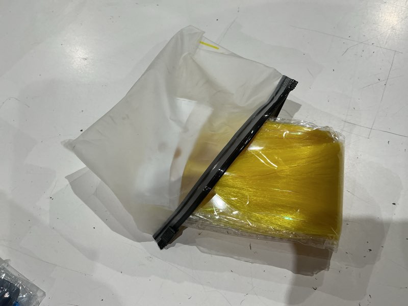 Condition photo showing As Is for yellow hair extensions for kids ponytail extension 2 packs, 20 inch crazy hair day accessories for girls, diy festival wacky rave braids,tinsel mixed 20 inch (pack of 2) yellow