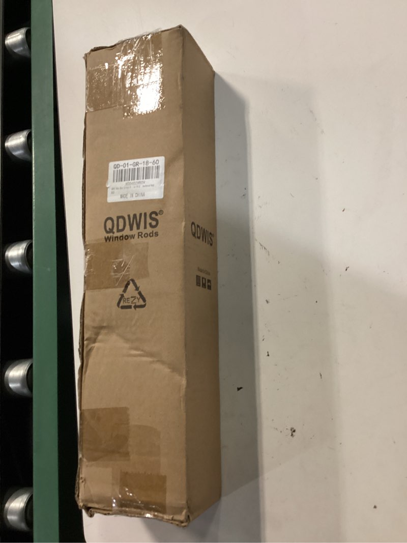 Condition photo showing New/Like New for qdwis boho wood curtain rods for windows 28 to 48 inch,1" adjustable heavy duty window curtain rod with imitation wood grain finials,rustic decorative drapery rods set,size:18-60'',weathered wood 18'' - 60''(1 pack) weathered wood