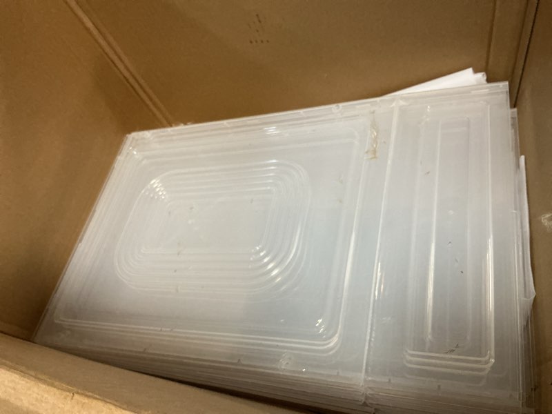Condition photo showing As Is for (similar)7 code large clear shoe boxes organizer?thicker material? stronger shoe box with magnetic door, stackable shoe storage box for closet, foldable space-saving storage bins shoe cabinet, white 9 pack white 9 pcs