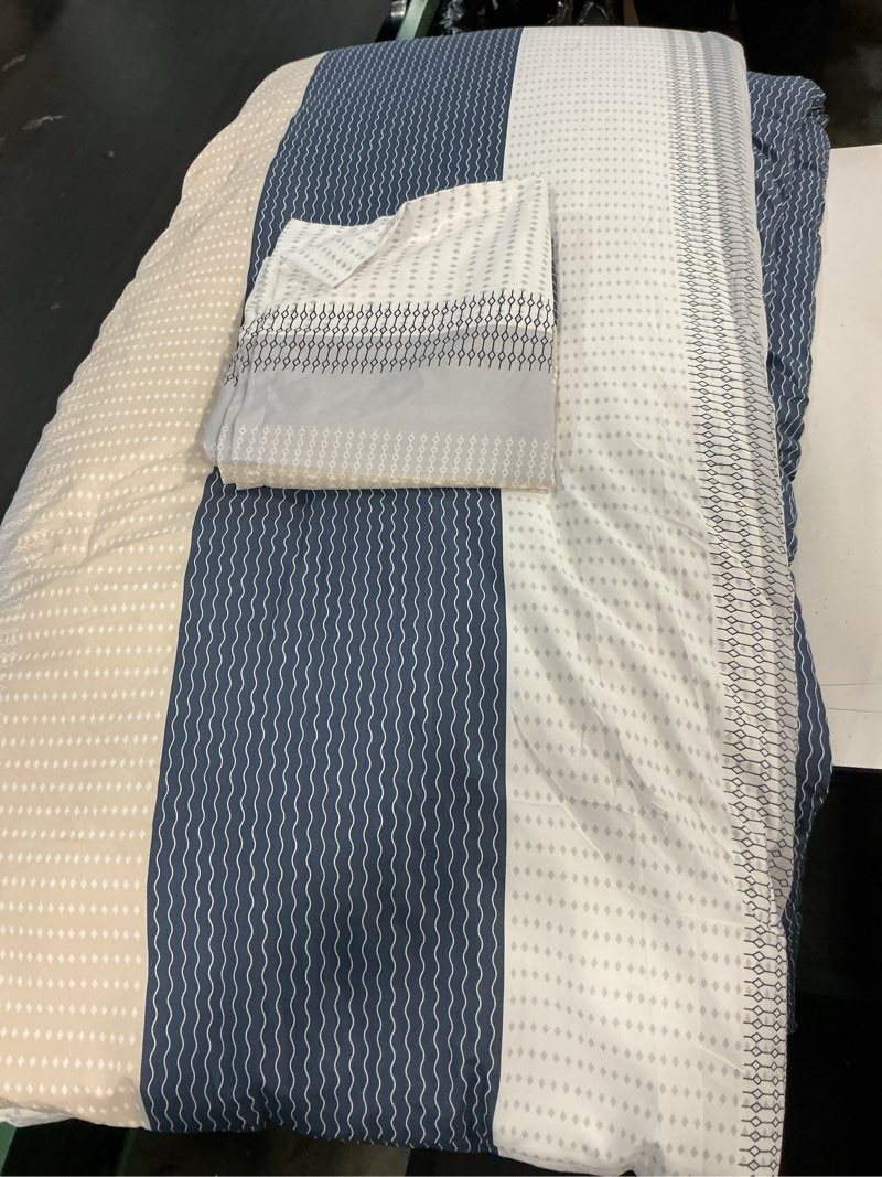 Condition photo showing Good Condition for Litanika King Comforter Set Mineral Blue - 3 Pieces Lightweight Fluffy Bedding Comforter Sets, All Season Down Alternative Comforter (1 Comforter, 2 Pillowcases)